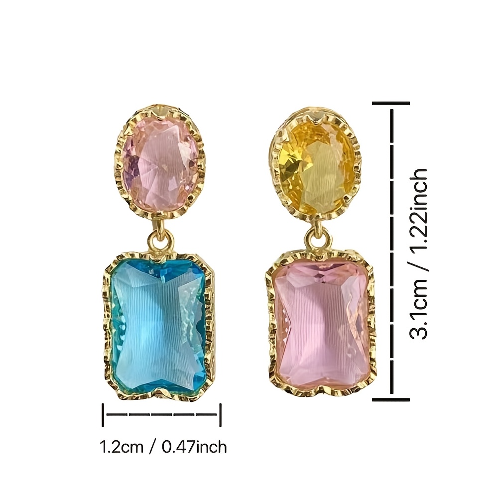 Colorful Asymmetrical Pendant Earrings for Women